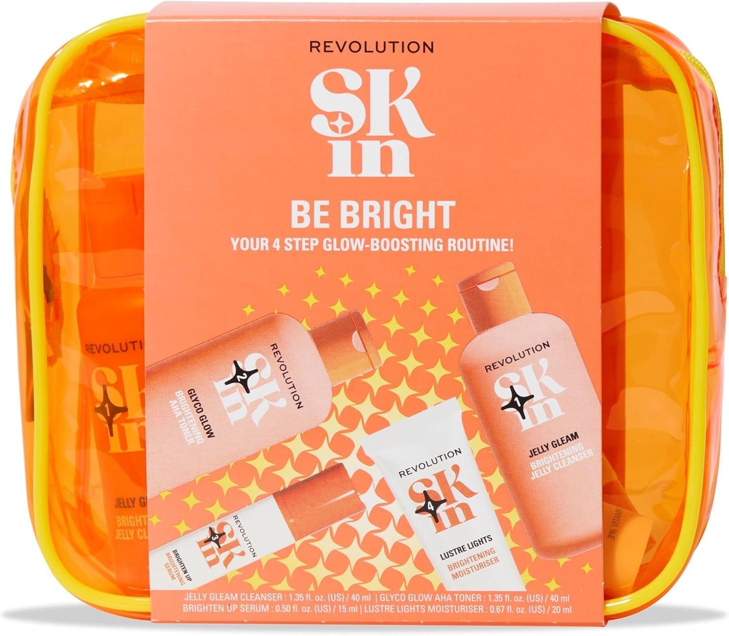 Revolution Skin, Be Bright 4 Step Starter Kit, Brightening Skincare Set Includes Cleanser, Toner, Serum & Moisturiser, Vegan & Cruelty-Free, 4 Products Included Revolution Skin, Be Bright 4 Step Starter Kit, Brightening Skincare Set Includes Cleanser, Toner, Serum & Moisturiser, Vegan & Cruelty-Free, 4 Products Included